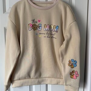 SHEIN Beige Fleece Lined Sweatshirt